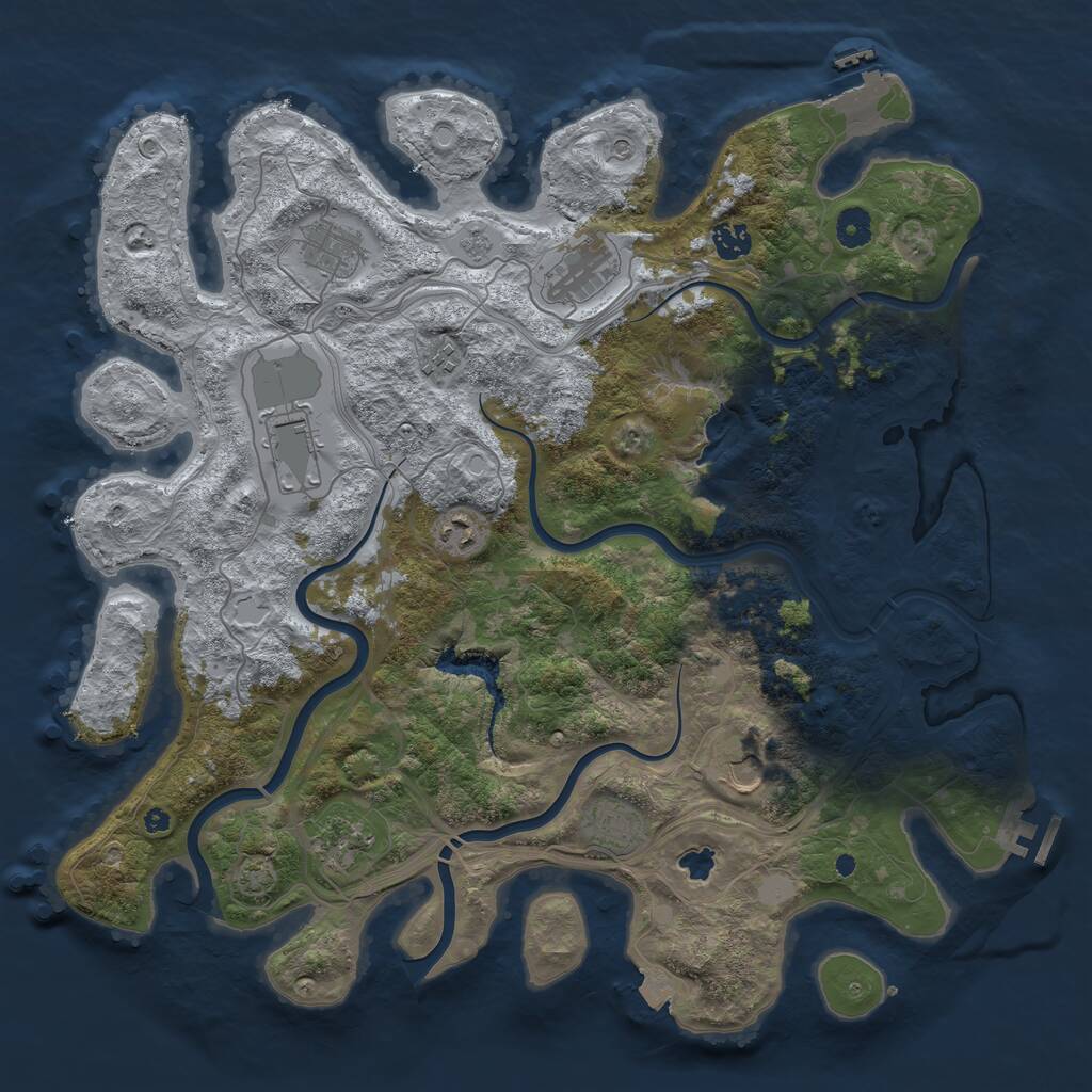 Rust Map: Procedural Map, Size: 4250, Seed: 19827383, 15 Monuments