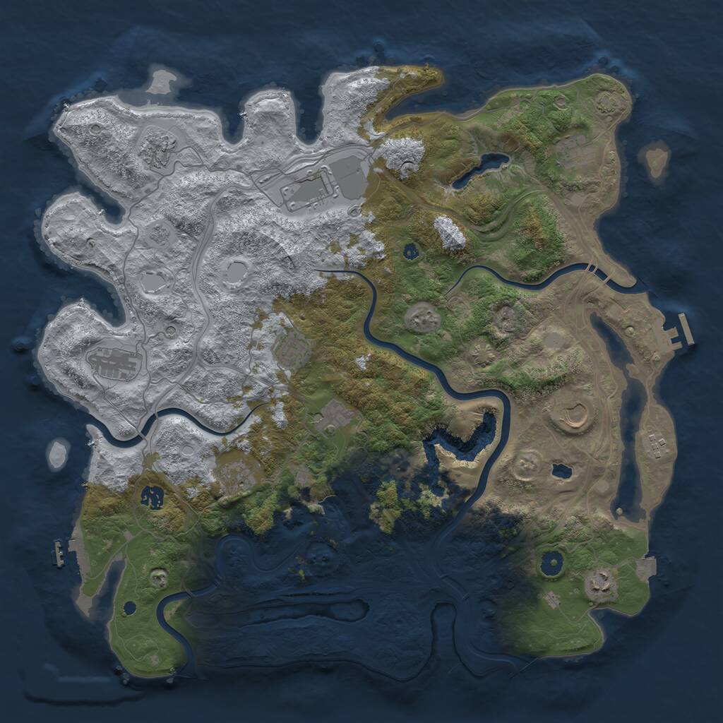Rust Map: Procedural Map, Size: 4500, Seed: 324233748, 17 Monuments