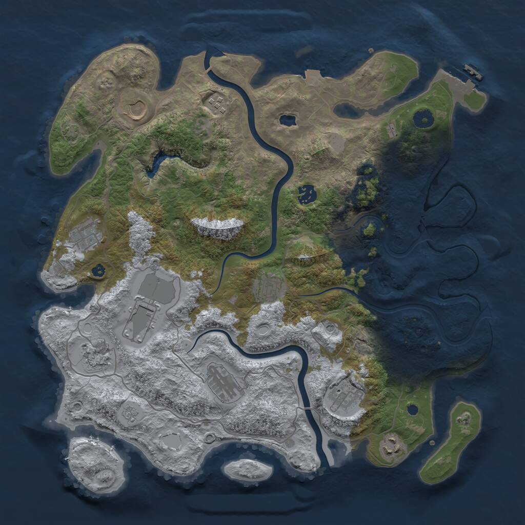 Rust Map: Procedural Map, Size: 4000, Seed: 156432027, 15 Monuments