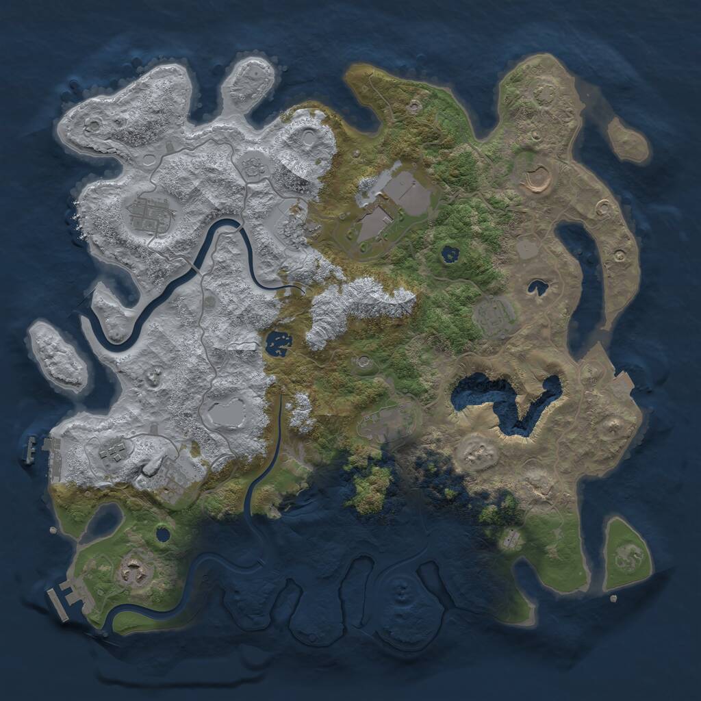 Rust Map: Procedural Map, Size: 4000, Seed: 678438655, 16 Monuments