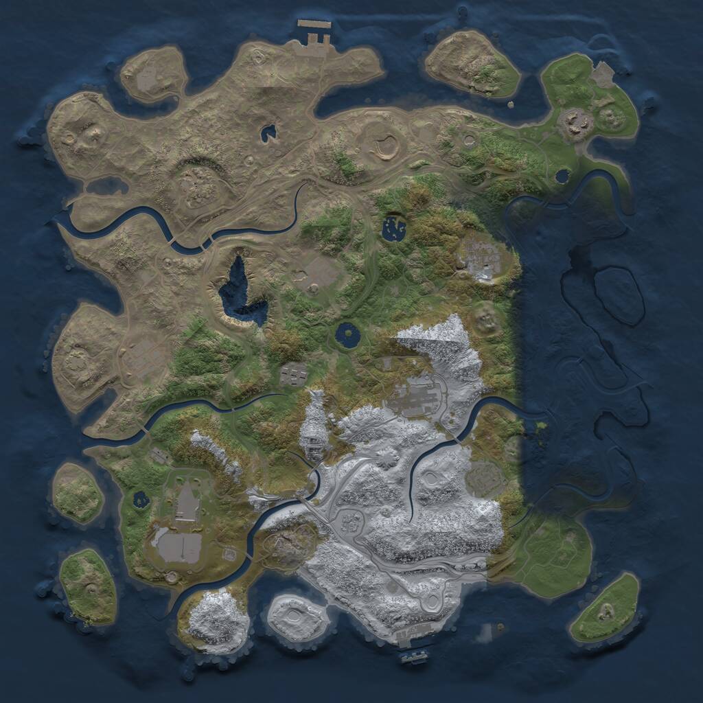 Rust Map: Procedural Map, Size: 4250, Seed: 1773163663, 17 Monuments