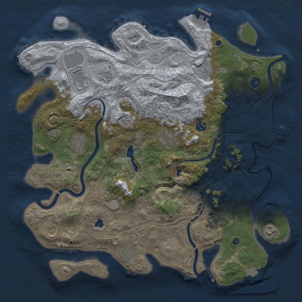 Rust Map: Procedural Map, Size: 4250, Seed: 1389287808, 17 Monuments