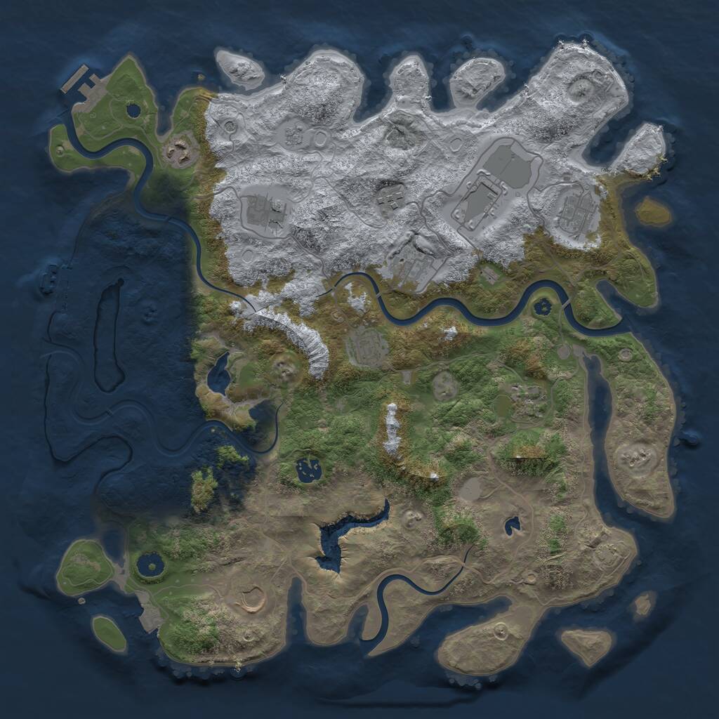 Rust Map: Procedural Map, Size: 4200, Seed: 26954636, 16 Monuments