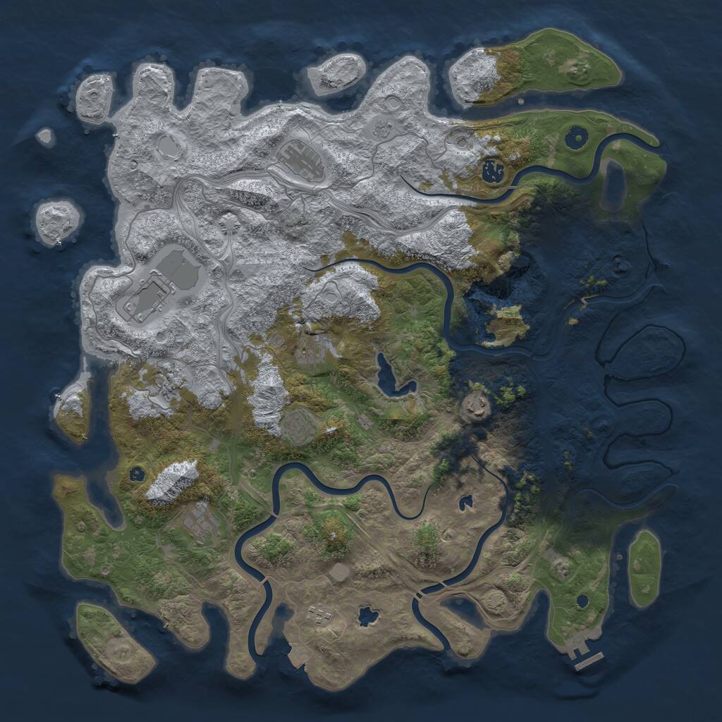 Rust Map: Procedural Map, Size: 4750, Seed: 420660631, 14 Monuments