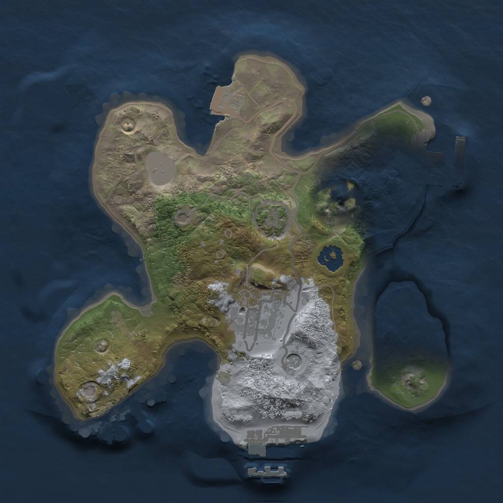 Rust Map: Procedural Map, Size: 2000, Seed: 1190013747, 6 Monuments