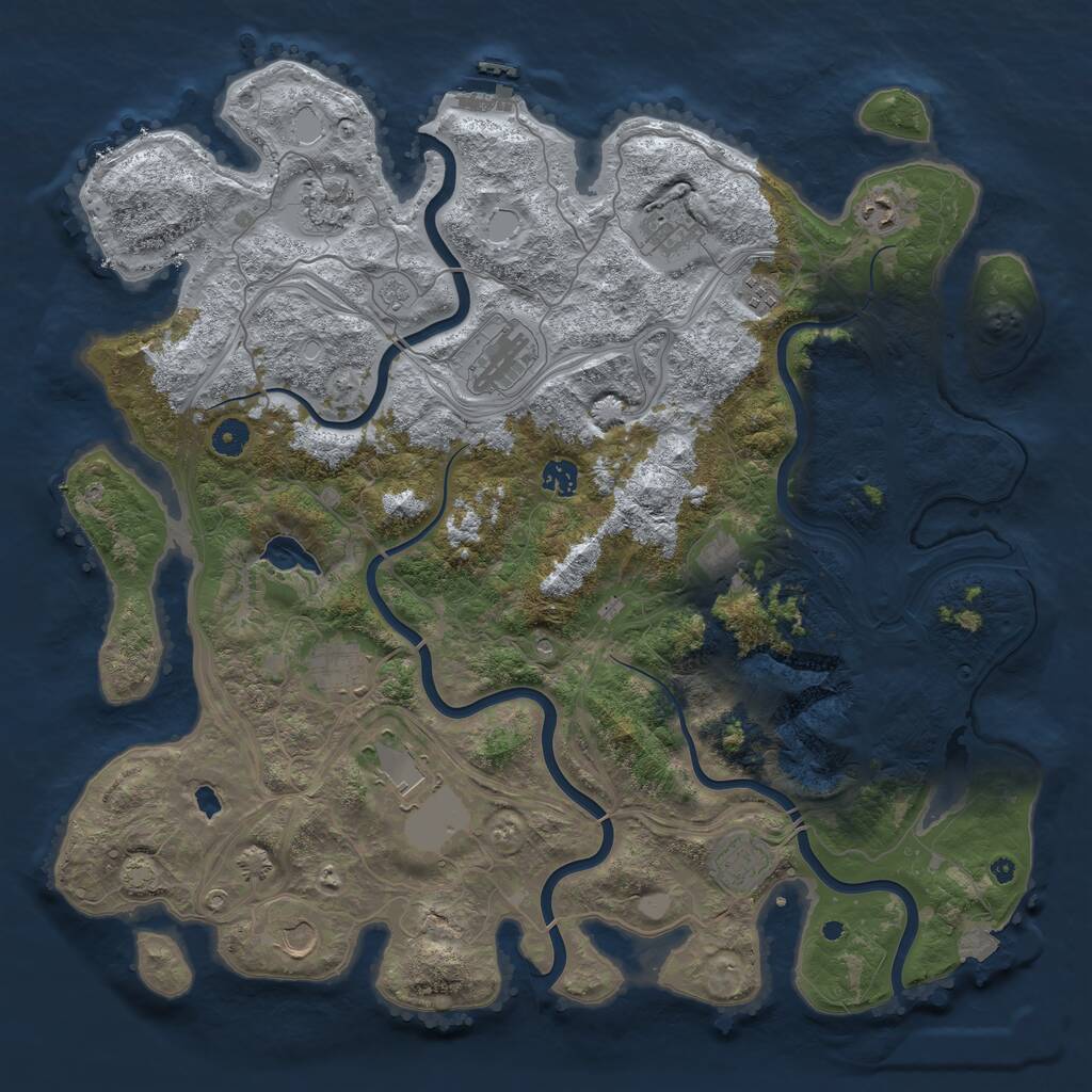 Rust Map: Procedural Map, Size: 4450, Seed: 51346, 16 Monuments