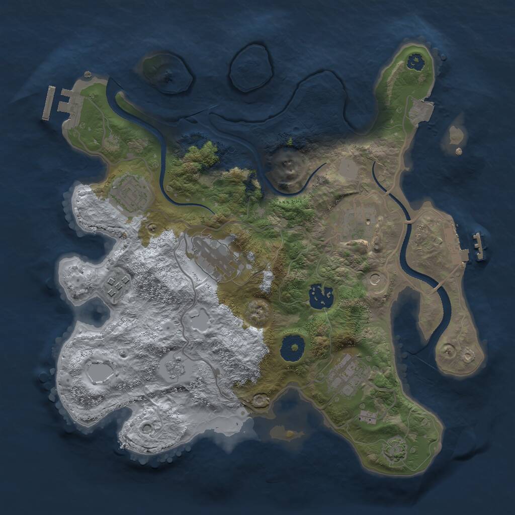 Rust Map: Procedural Map, Size: 3000, Seed: 6760, 12 Monuments
