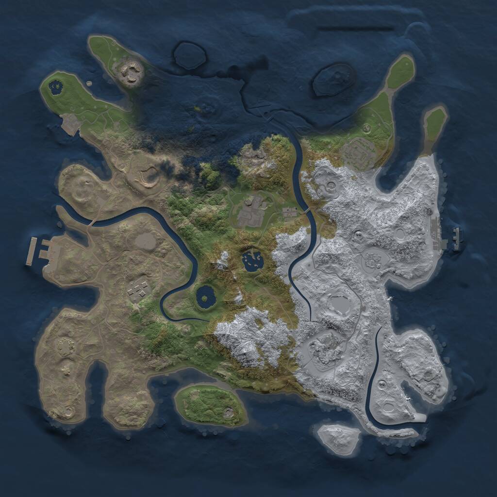 Rust Map: Procedural Map, Size: 3500, Seed: 1088590290, 13 Monuments