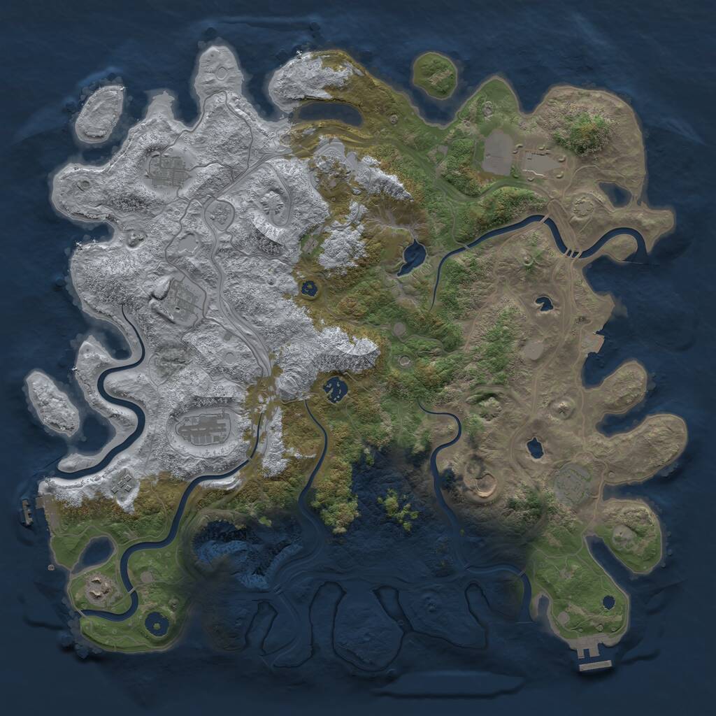 Rust Map: Procedural Map, Size: 4500, Seed: 678438655, 16 Monuments