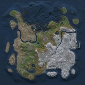Thumbnail Rust Map: Procedural Map, Size: 3500, Seed: 533812477, 14 Monuments