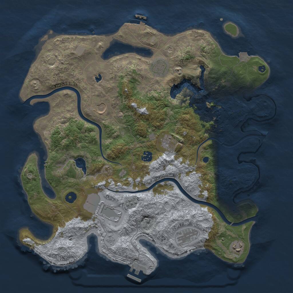 Rust Map: Procedural Map, Size: 4000, Seed: 481971, 14 Monuments