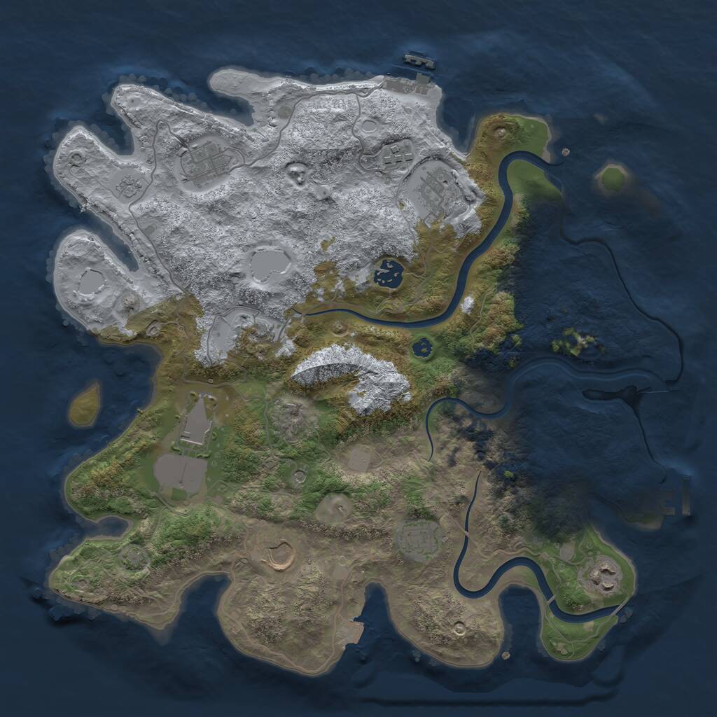 Rust Map: Procedural Map, Size: 3750, Seed: 1231214948, 15 Monuments