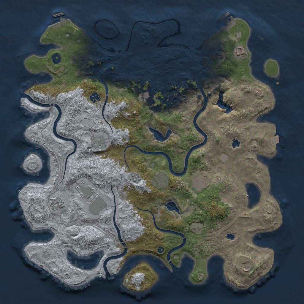 Rust Map: Procedural Map, Size: 4500, Seed: 67534, 16 Monuments
