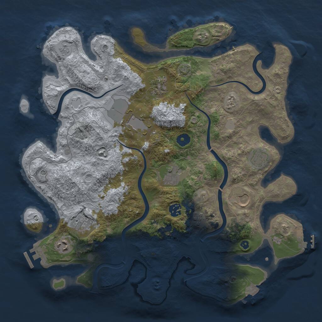Rust Map: Procedural Map, Size: 3750, Seed: 181980748, 15 Monuments