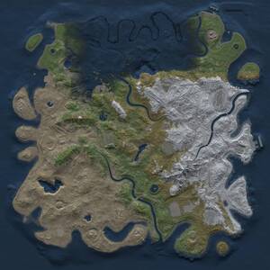 Thumbnail Rust Map: Procedural Map, Size: 5000, Seed: 1808670345, 17 Monuments