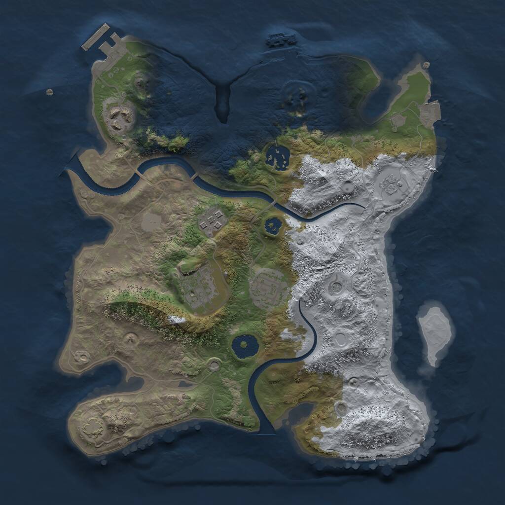Rust Map: Procedural Map, Size: 3000, Seed: 672366223, 11 Monuments