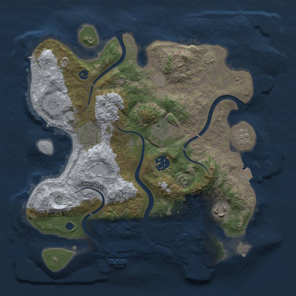 Rust Map: Procedural Map, Size: 3000, Seed: 7082634, 11 Monuments