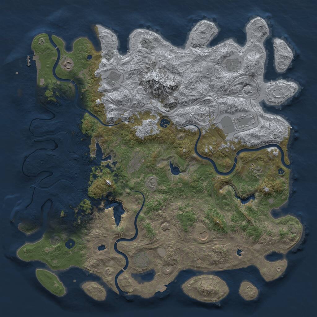 Rust Map: Procedural Map, Size: 5000, Seed: 6032026, 16 Monuments