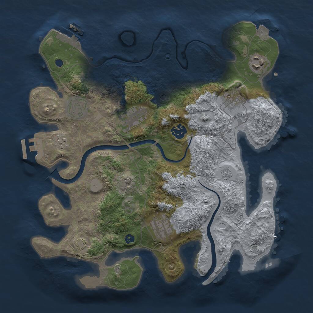 Rust Map: Procedural Map, Size: 3250, Seed: 435413123, 13 Monuments