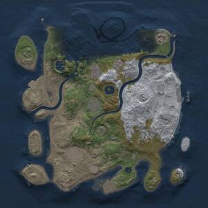 Thumbnail Rust Map: Procedural Map, Size: 3250, Seed: 1088766340, 13 Monuments