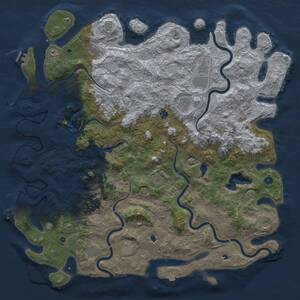Thumbnail Rust Map: Procedural Map, Size: 5500, Seed: 238909786, 17 Monuments