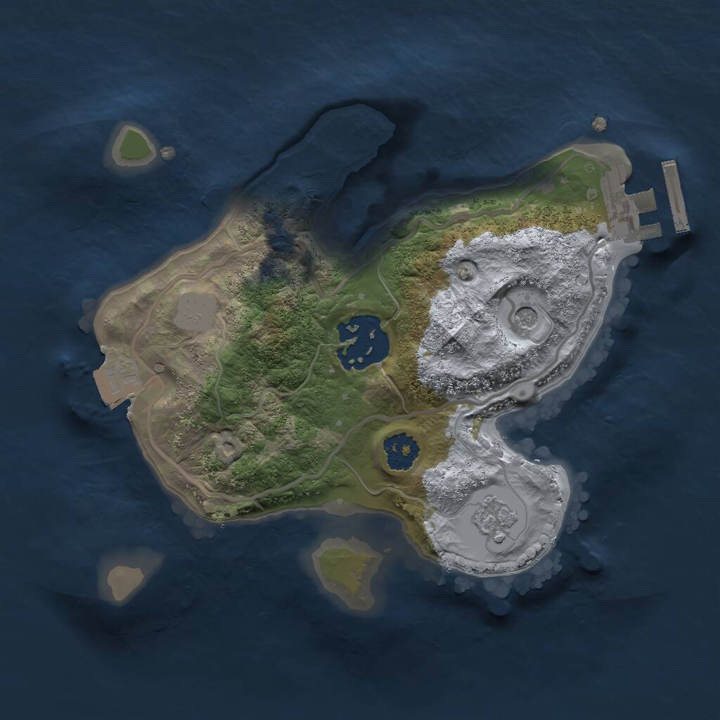 Rust Map: Procedural Map, Size: 2000, Seed: 402463957, 5 Monuments