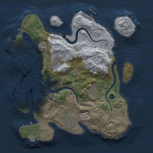 Thumbnail Rust Map: Procedural Map, Size: 3000, Seed: 76493, 10 Monuments