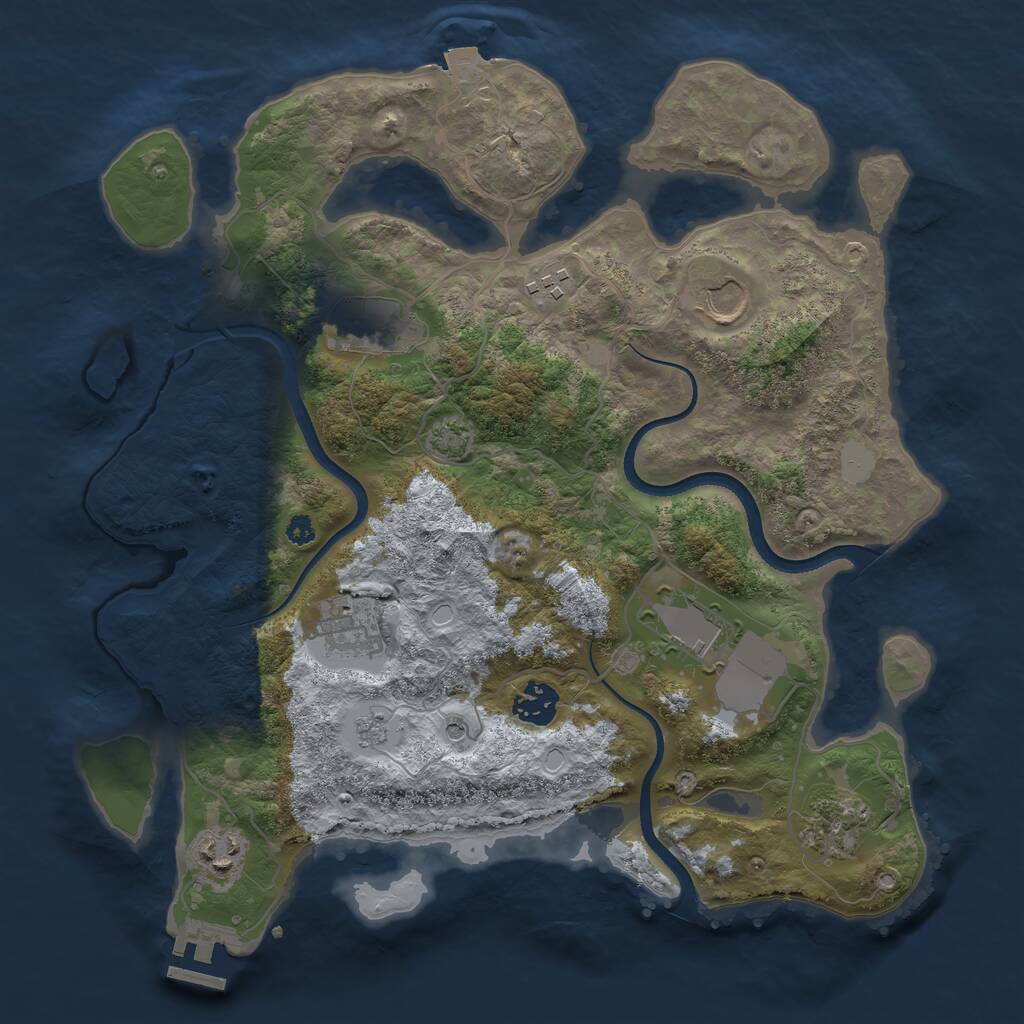 Rust Map: Procedural Map, Size: 3500, Seed: 1427154219, 13 Monuments