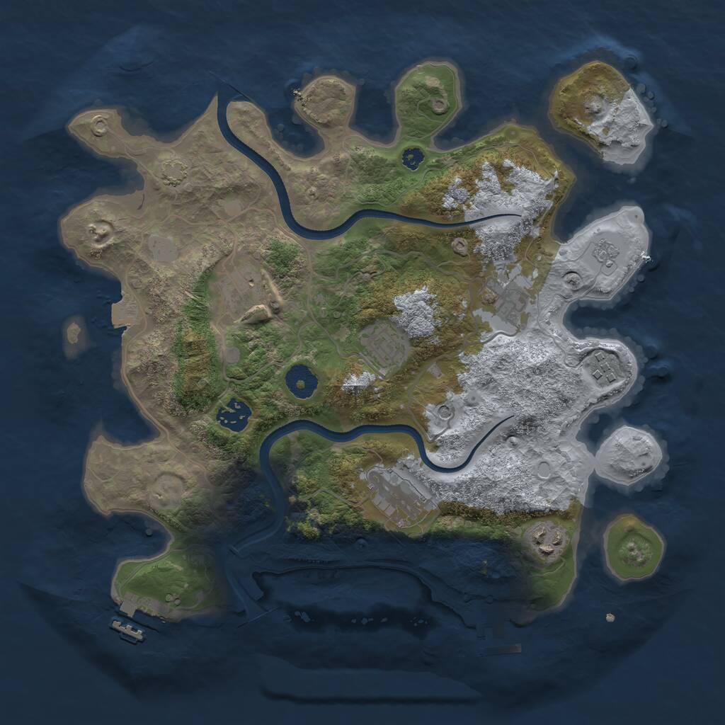 Rust Map: Procedural Map, Size: 3400, Seed: 406179581, 13 Monuments