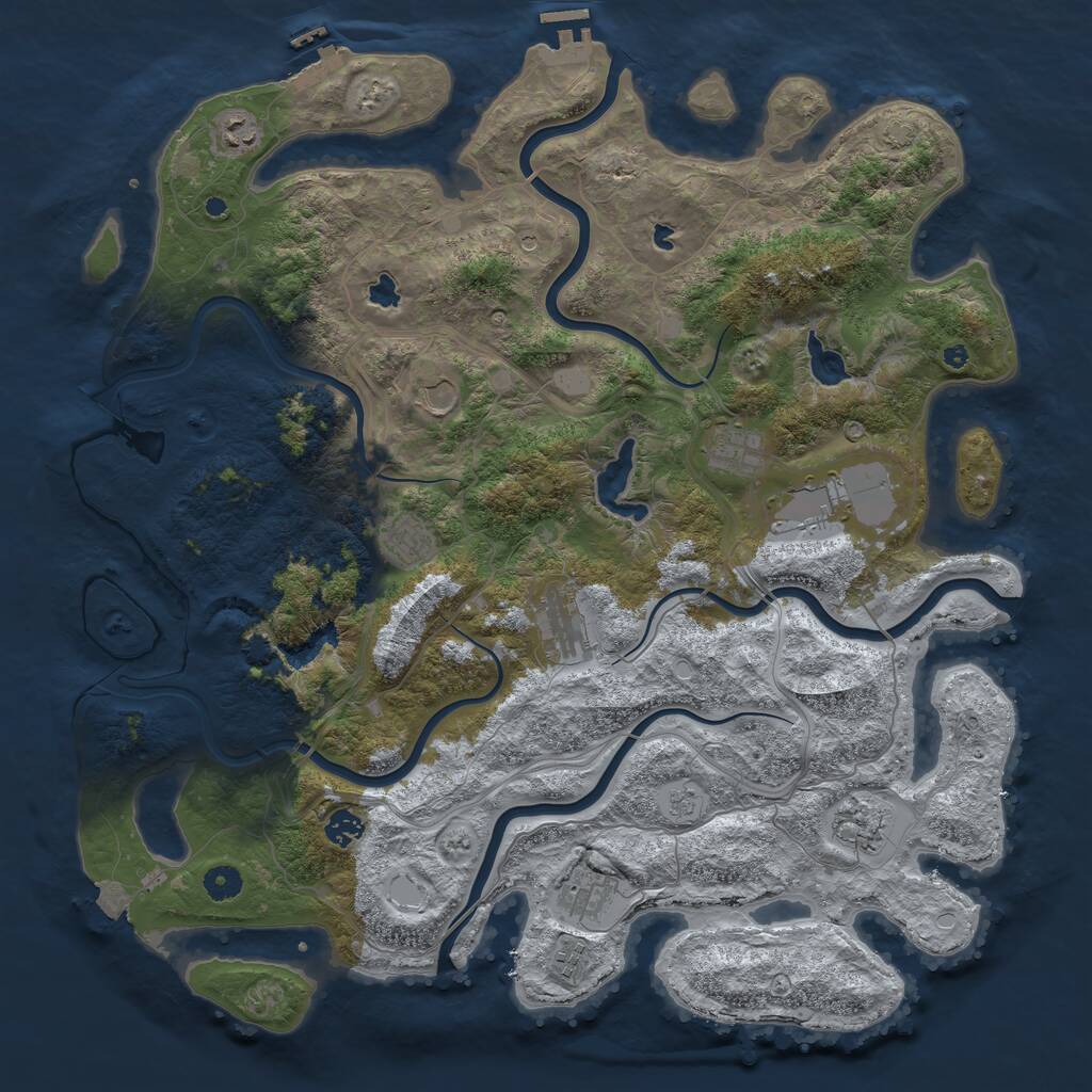 Rust Map: Procedural Map, Size: 4500, Seed: 1313354279, 16 Monuments