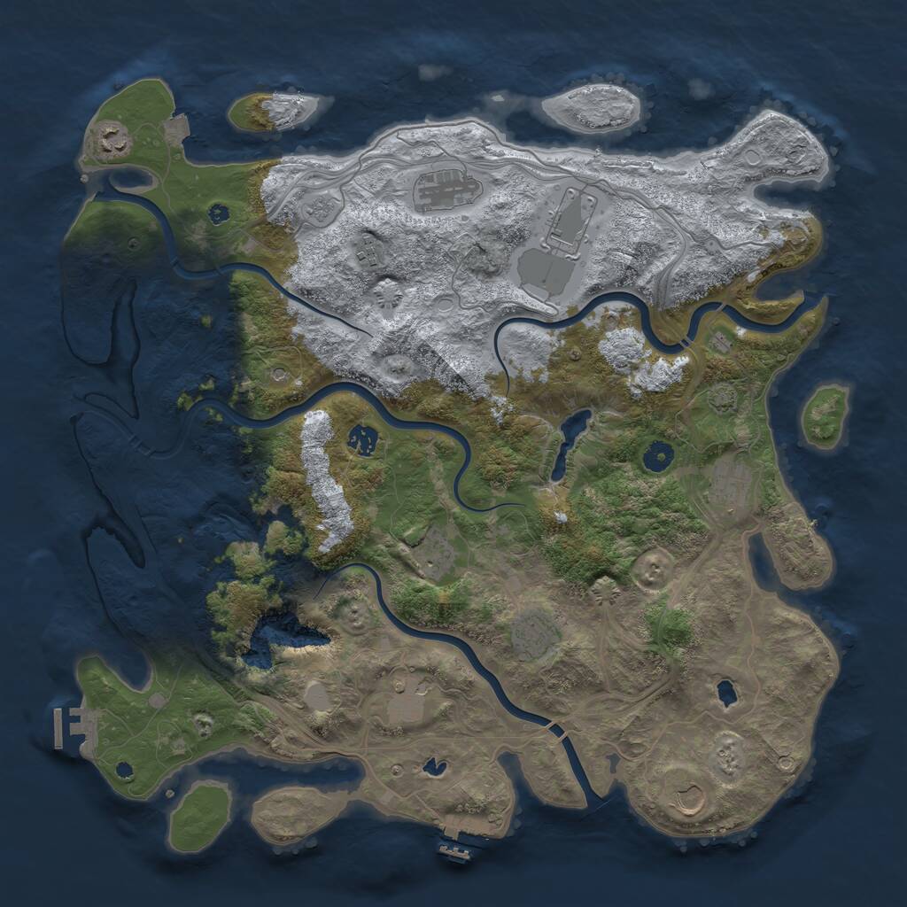 Rust Map: Procedural Map, Size: 4500, Seed: 1513157788, 16 Monuments