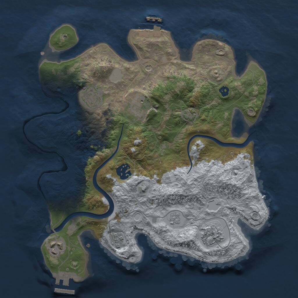Rust Map: Procedural Map, Size: 3000, Seed: 110530890, 12 Monuments