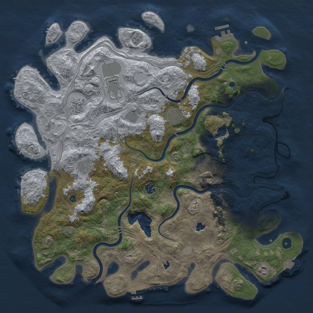 Rust Map: Procedural Map, Size: 4500, Seed: 1167124348, 15 Monuments