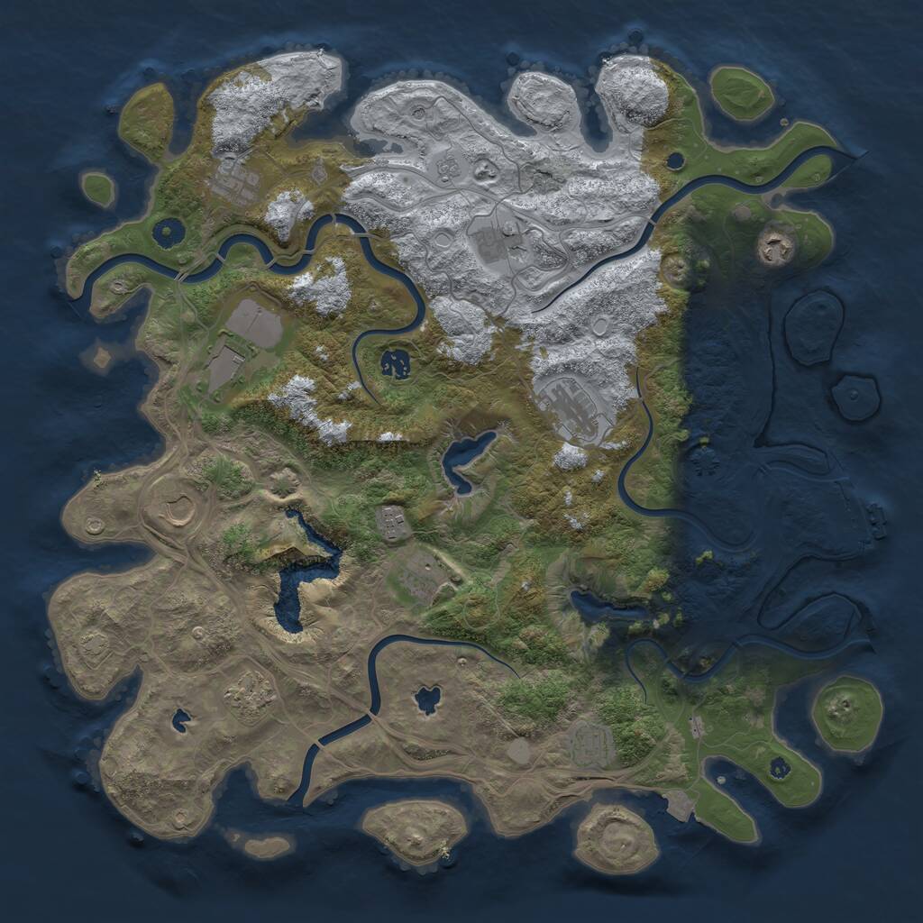 Rust Map: Procedural Map, Size: 4500, Seed: 552246752, 16 Monuments