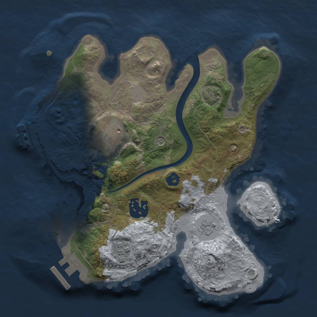 Rust Map: Procedural Map, Size: 2350, Seed: 777879777, 9 Monuments