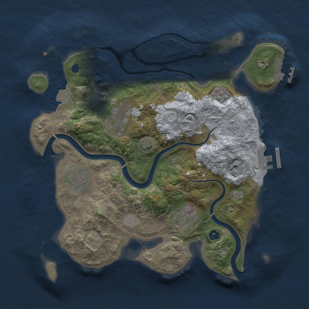 Rust Map: Procedural Map, Size: 3000, Seed: 1654810970, 9 Monuments