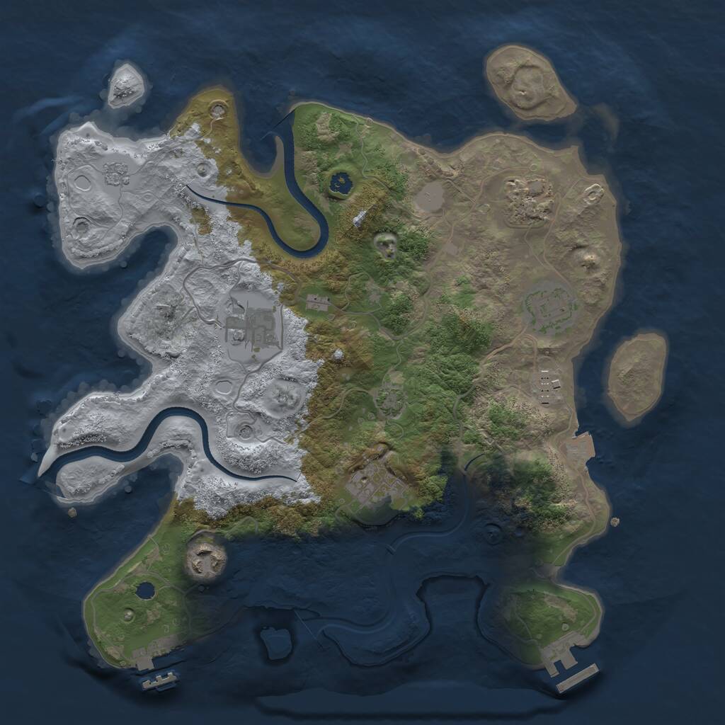 Rust Map: Procedural Map, Size: 3250, Seed: 1138507517, 12 Monuments