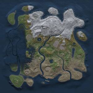 Thumbnail Rust Map: Procedural Map, Size: 3500, Seed: 213461543, 13 Monuments