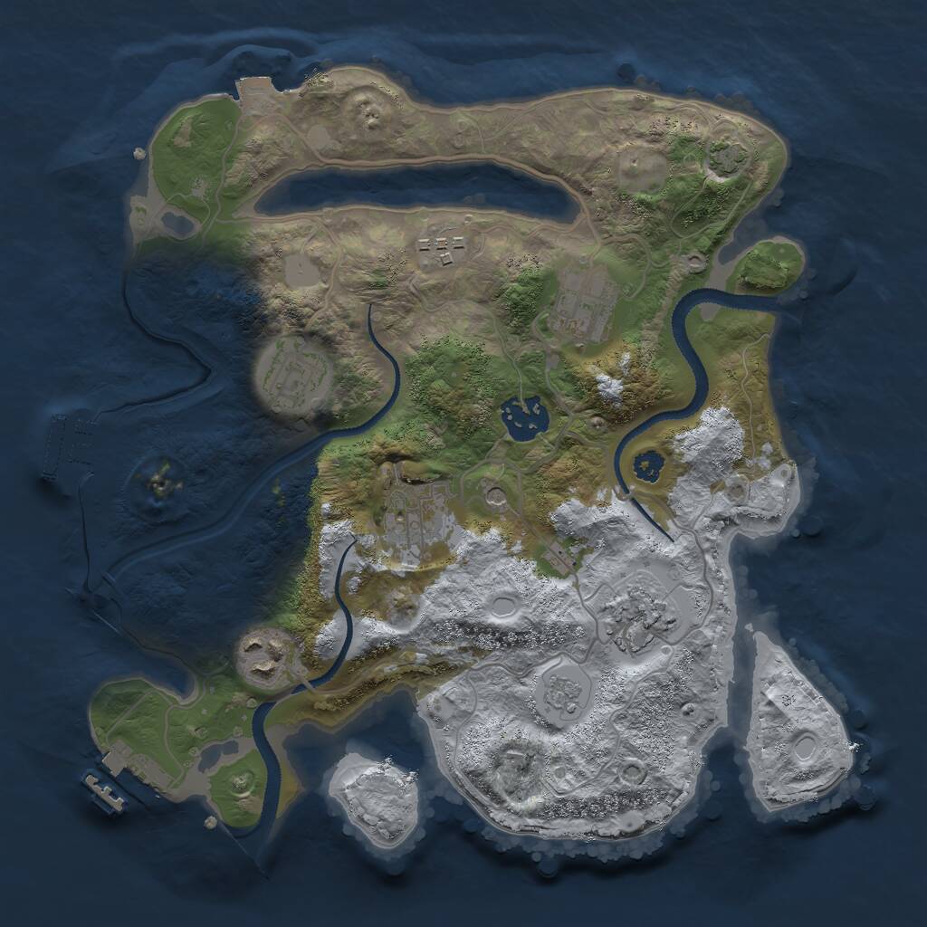 Rust Map: Procedural Map, Size: 3000, Seed: 1584581512, 13 Monuments
