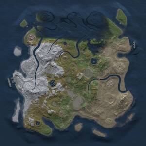 Thumbnail Rust Map: Procedural Map, Size: 3500, Seed: 1838373236, 14 Monuments