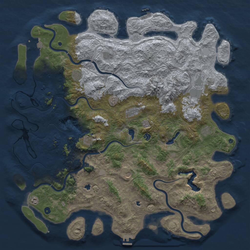 Rust Map: Procedural Map, Size: 5500, Seed: 1486719254, 17 Monuments