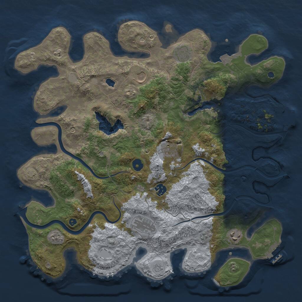 Rust Map: Procedural Map, Size: 4000, Seed: 1671843208, 13 Monuments