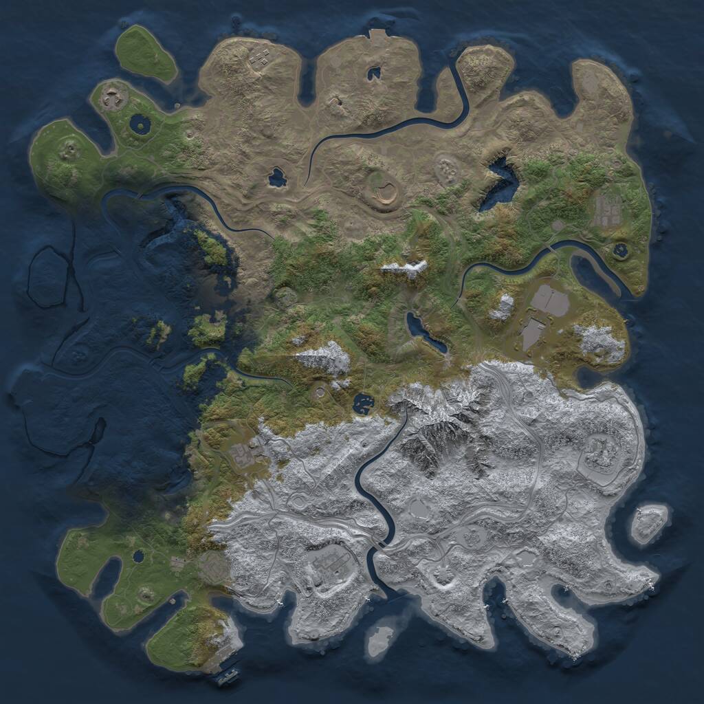 Rust Map: Procedural Map, Size: 5000, Seed: 19082342, 17 Monuments