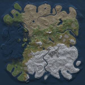 Thumbnail Rust Map: Procedural Map, Size: 5000, Seed: 19082342, 17 Monuments