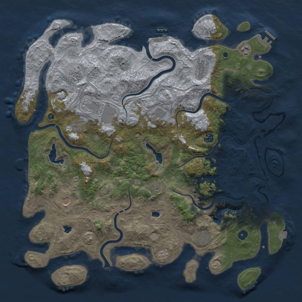 Rust Map: Procedural Map, Size: 4750, Seed: 1004191596, 17 Monuments