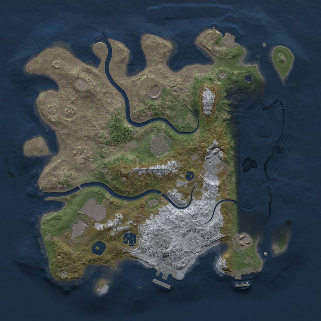 Rust Map: Procedural Map, Size: 3500, Seed: 1603687684, 14 Monuments