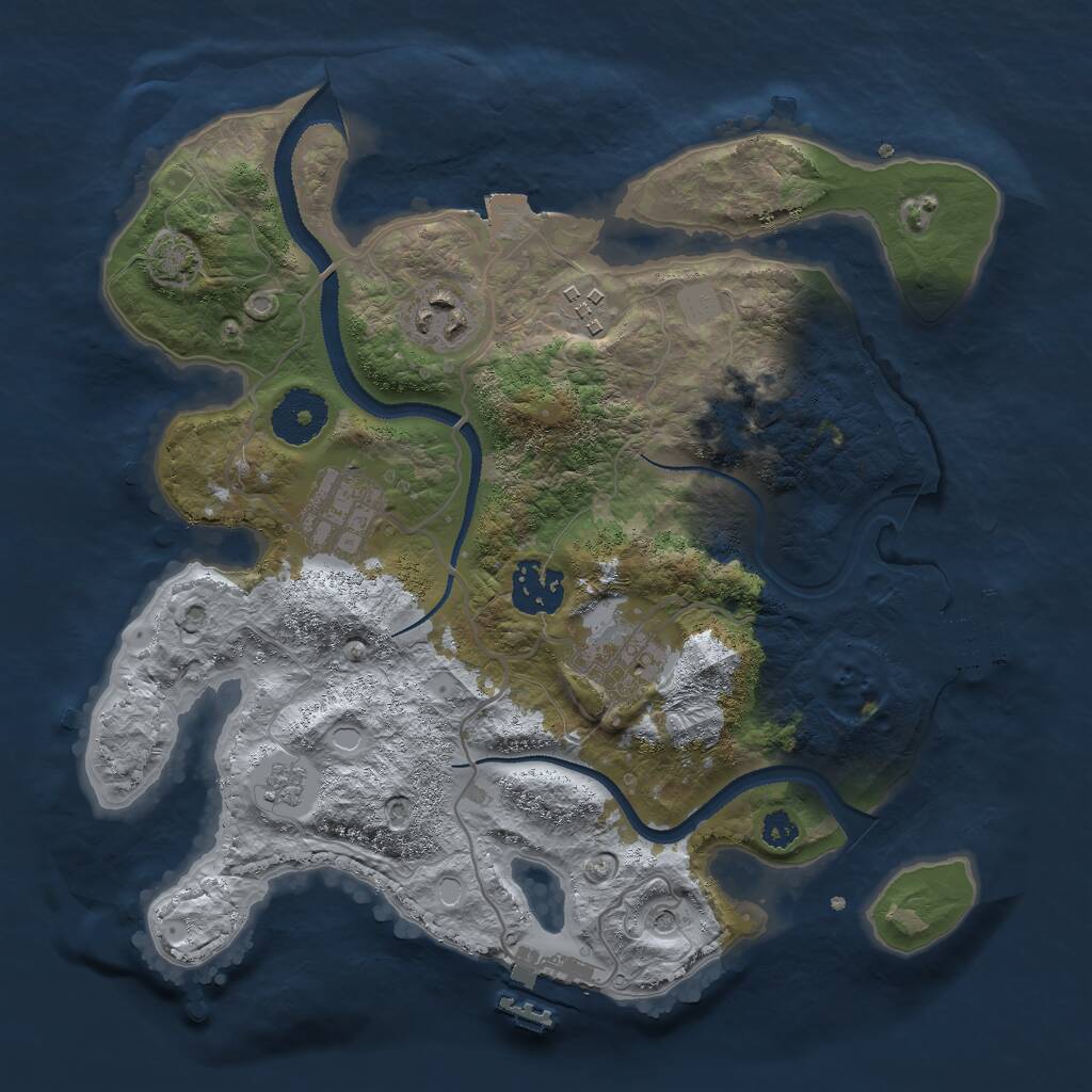 Rust Map: Procedural Map, Size: 3000, Seed: 696212198, 11 Monuments
