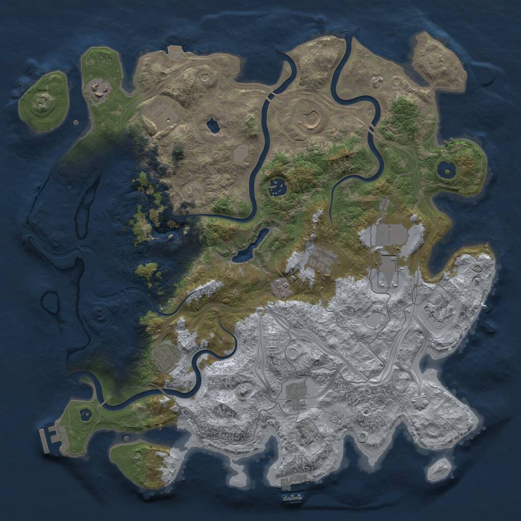Rust Map: Procedural Map, Size: 4250, Seed: 1154079203, 16 Monuments