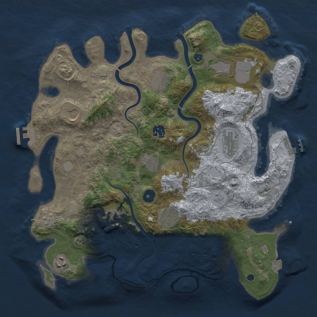 Rust Map: Procedural Map, Size: 3800, Seed: 1563278935, 16 Monuments