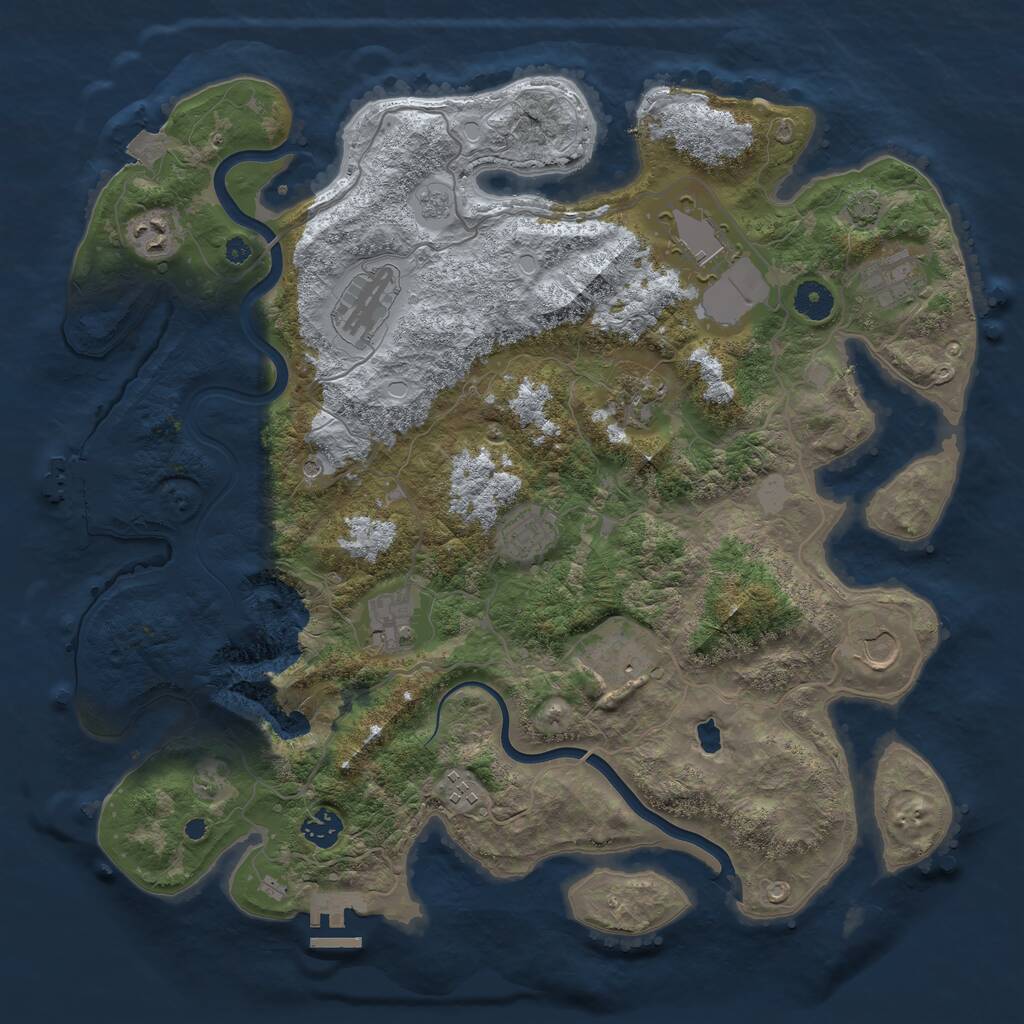 Rust Map: Procedural Map, Size: 4000, Seed: 561707430, 17 Monuments
